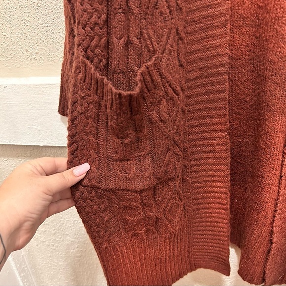 Tahari Brown Long Open Cardigan NWT Small - Picture 4 of 8
